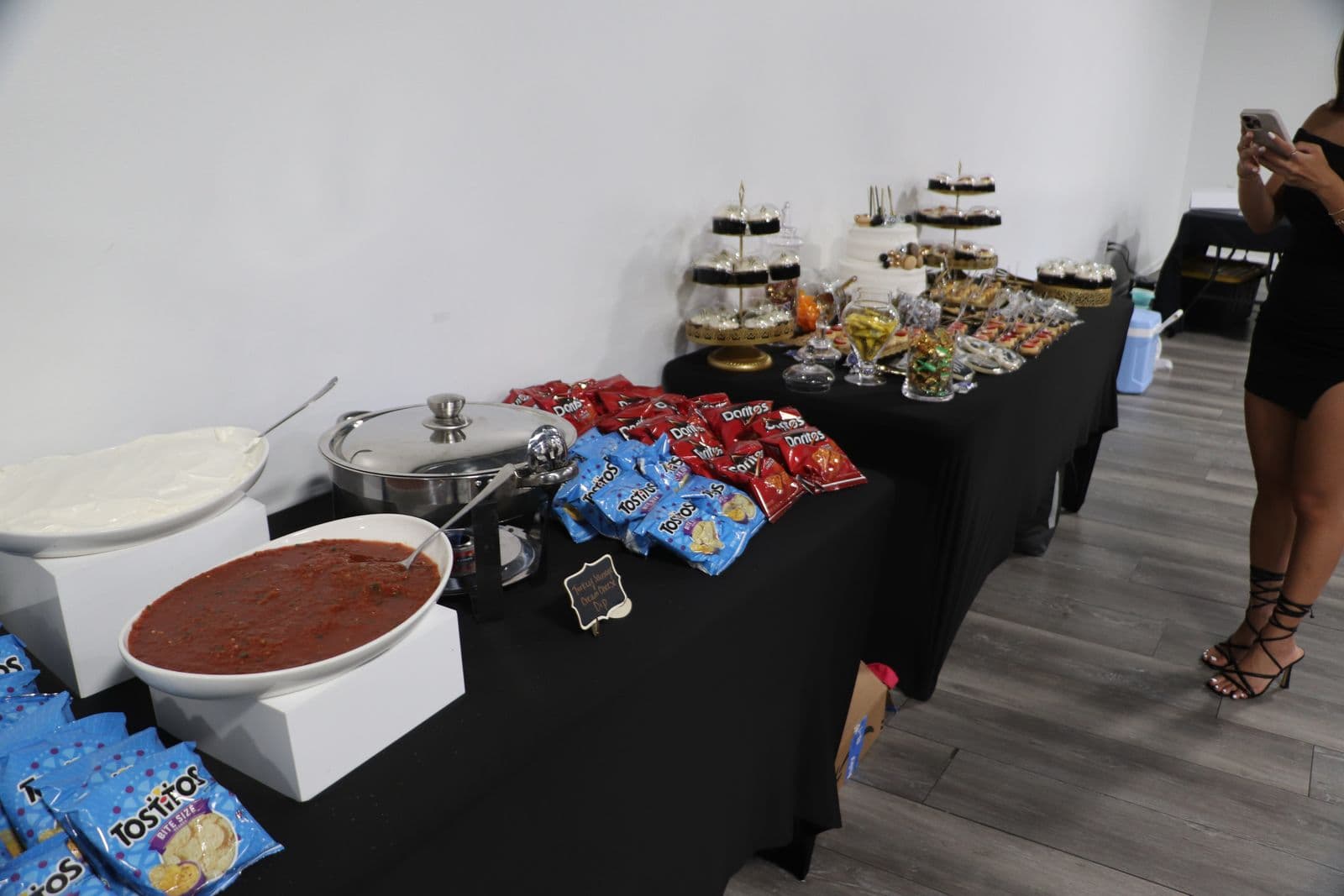 Grazing and snack table styled for guests